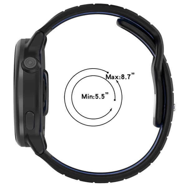 INF Silikon klokkerem til Garmin Vivoactive 6 Svart+grå