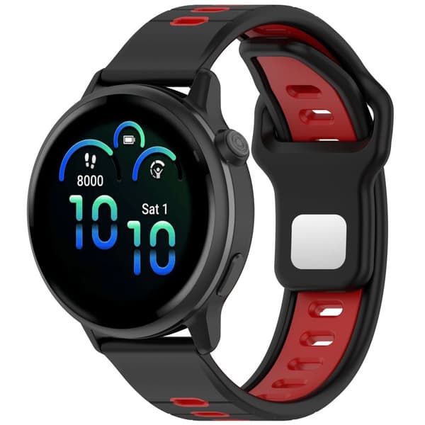 INF Silikonarmband för Garmin vivoactive 6 Svart+röd