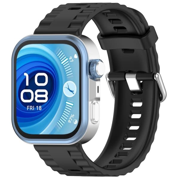 INF Silikonarmband för Huawei Fit 4 Pro med silverspänne Svart