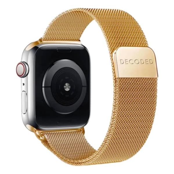 Armband för Apple Watch 38 / 40 / 41 / 42mm i Milanese Mesh Milan Traction Decoded Guld