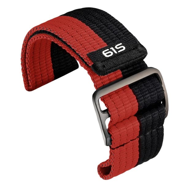 INF Garmin Fenix 8/7X/970/965 Sport Nylon -kellon ranneke Punainen 22 mm