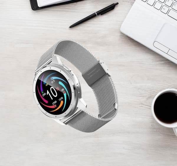 INF Steel Glue Smartwatch - Bluetooth-opkald Sølv