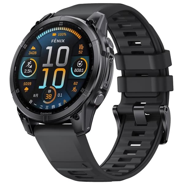 INF 22 mm silikonrem med hurtigutløser til Garmin Fenix 8 47 mm Sort