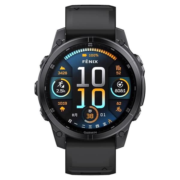 INF 22 mm silikonrem med hurtigutløser til Garmin Fenix 8 47 mm Sort