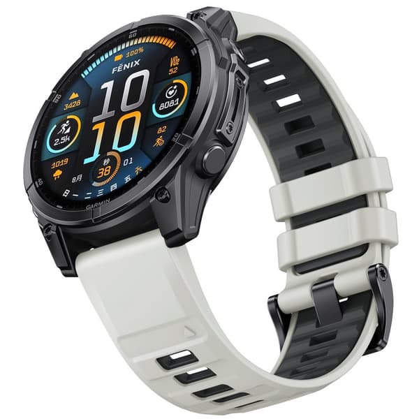 INF Silikoniranneke pikalukolla Garmin Fenix 8:lle Harmaa