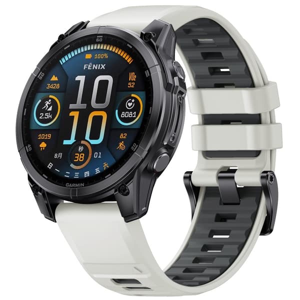 INF Silikoniranneke pikalukolla Garmin Fenix 8:lle Harmaa