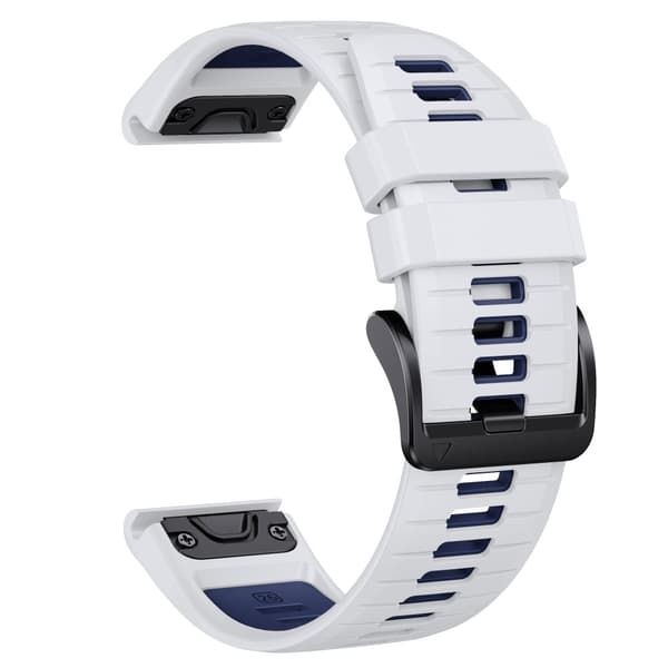 INF Stilfuld Quick Release Rem til Garmin Fenix 7X Pro Hvid + blå