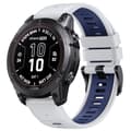 Miniatyrbillede 5 af 5: INF Stilfuld Quick Release Rem til Garmin Fenix 7X Pro Hvid + blå