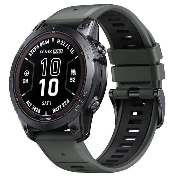 INF Snyggt snabbfäste för Garmin Fenix 7X Pro Svart + Grön