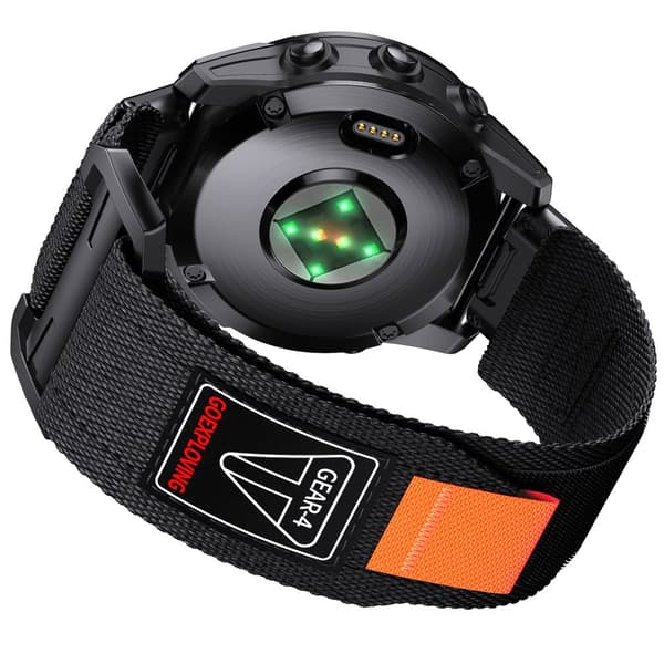 INF Pikalukittava 26 mm:n kudottu nailonranneke Garmin-kelloihin Musta