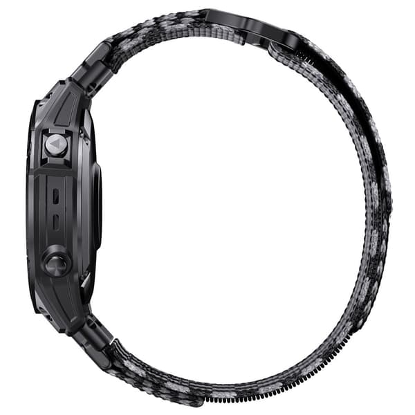 INF Garmin Fenix 8 Nylonpunosranneke - Musta Harmaa 22 mm