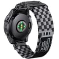 Miniatyrbild 3 av 5: INF Garmin Fenix 8 Nylonvävd Rem - Svart Grå  26 mm