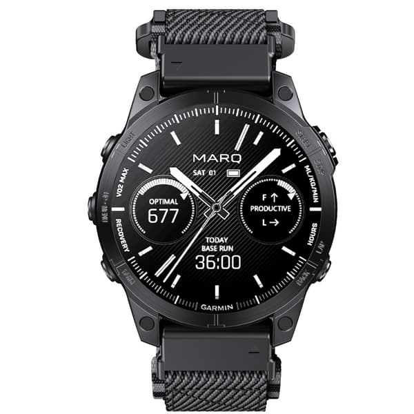 INF Garmin Fenix 8 Nylonvävd Rem - Svart Grå 26 mm