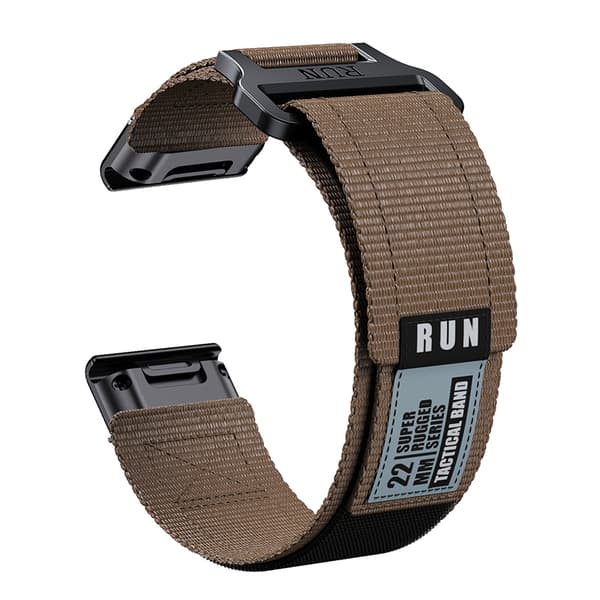 INF Garmin Fenix 8 nylonvevd reim Brun 22 mm