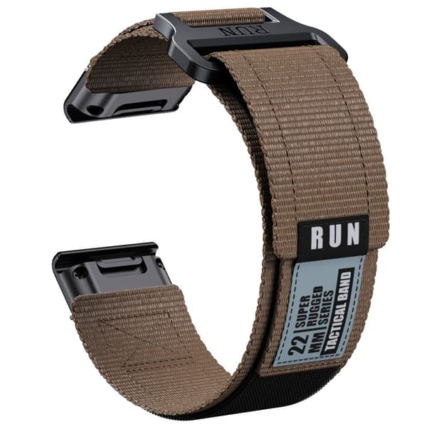 INF Garmin Fenix 8 nylonvevd reim Brun 22 mm