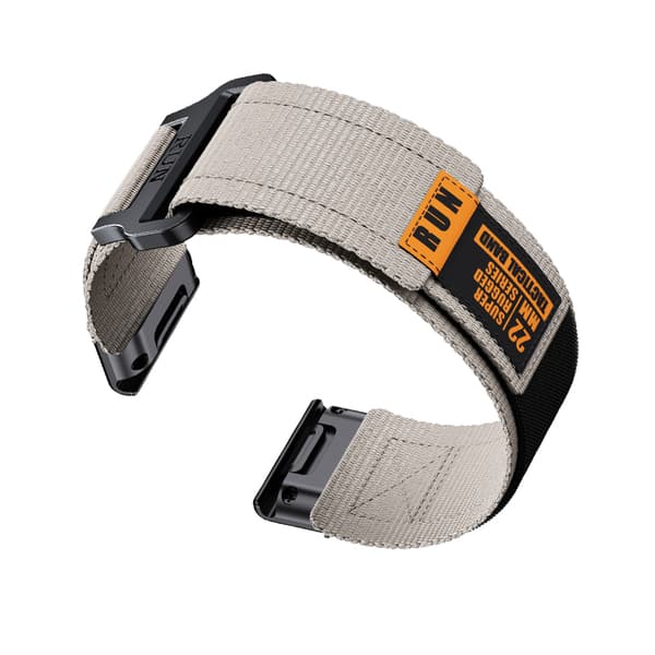 INF Garmin Fenix 8 Nylonpunosranneke Harmaa Oranssi 22 mm