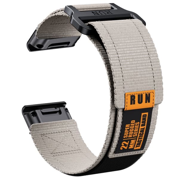 INF Garmin Fenix 8 Nylonpunosranneke Harmaa Oranssi 22 mm
