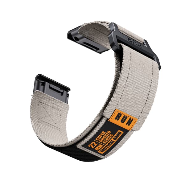 INF Garmin Fenix 8 nylonvevd reim Grå oransje 26 mm