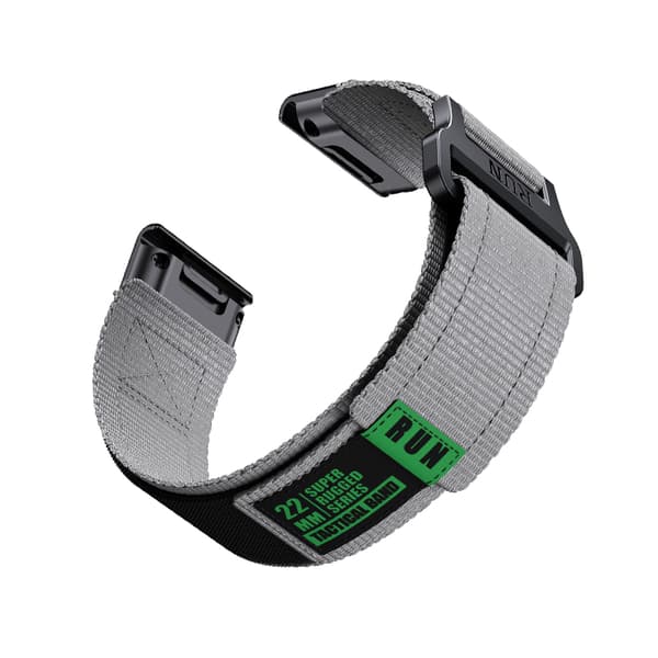 INF Garmin Fenix 8 Nylonpunosranneke Harmaa 22 mm