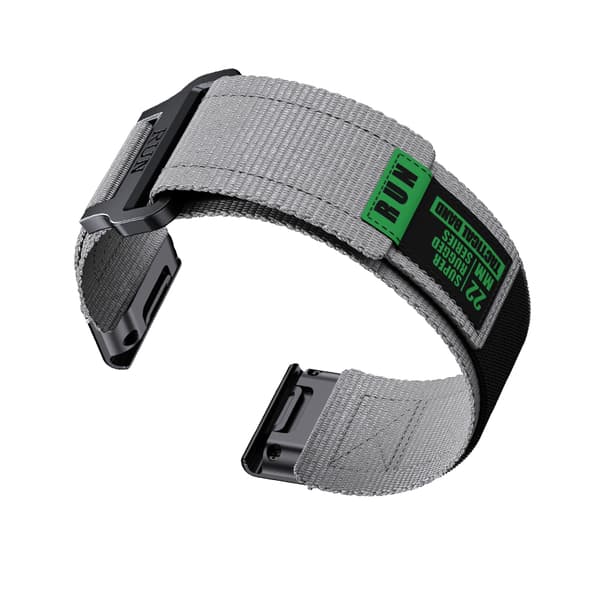 INF Garmin Fenix 8 Nylonpunosranneke Harmaa 22 mm