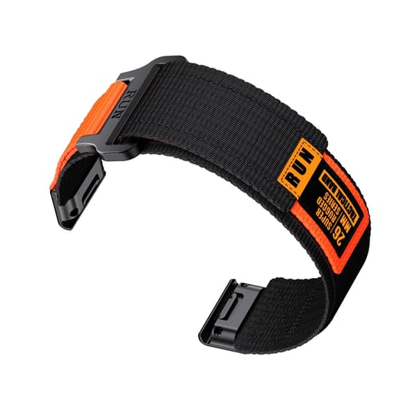 INF Garmin Fenix 8 Nylonpunosranneke Musta 22 mm