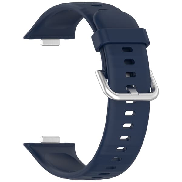 INF Silikonrem for Huawei Fit 4 - Lys Rosa, Sølvspenne Blå