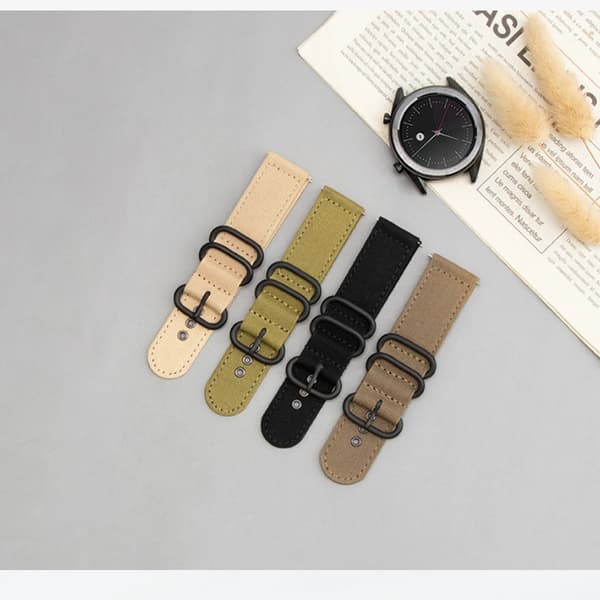 INF Premium 24mm Canvas Strap for Suunto 9 Kaki