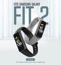 Miniatyrbild 2 av 4: Moko 2-pack band kompatibla med Samsung Galaxy Fit 2, justerbar TPE ersättningsurrem, svart/grå
