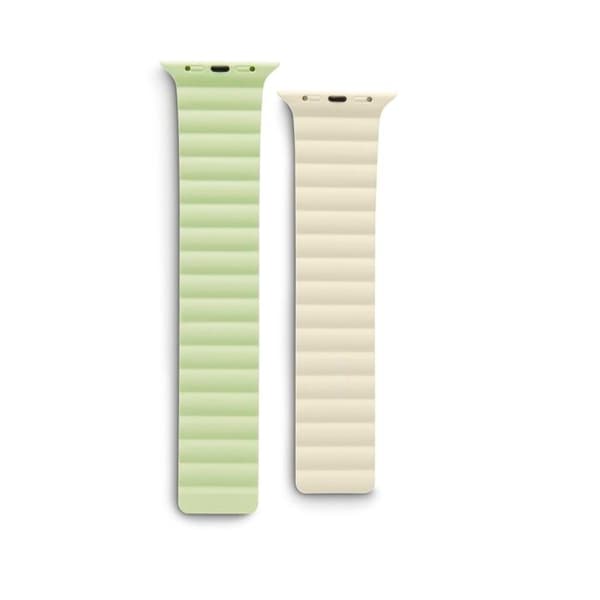 Armband magn. "Fantastic Feel" för Apple Watch 42/44/45/49mm, grön/beige