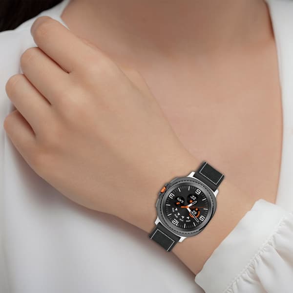 INF Vævet nylonrem til Samsung Galaxy Watch8/Classic/Ultra2 Sort