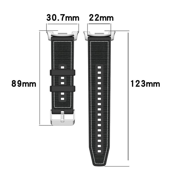 INF Vævet nylonrem til Samsung Galaxy Watch8/Classic/Ultra2 Sort