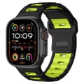 Miniatyrbilde 1 av 4: INF Stilig silikonrem for Apple Watch 42/44/45/46/49mm Svart + Grønn