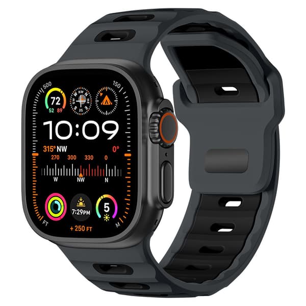 INF Stilig silikonrem for Apple Watch 42/44/45/46/49mm Sort