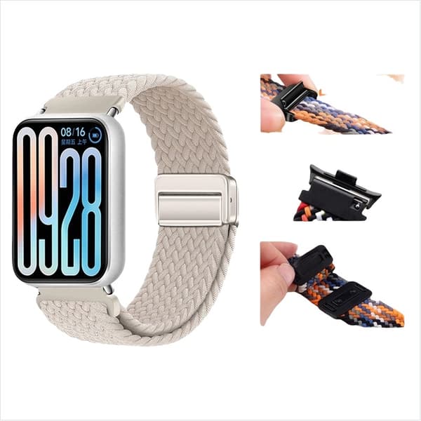 INF Kompatibel med Xiaomi 8 Pro Fashion Flettet Magnetisk Stropp Hvit