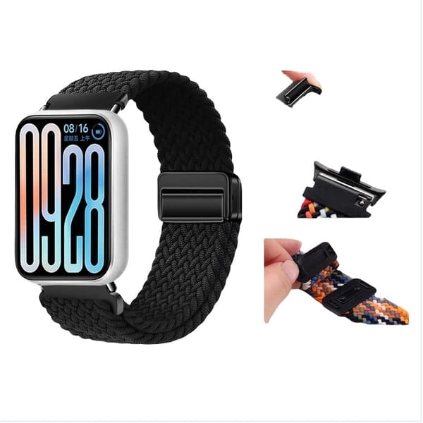 INF Kompatibel med Xiaomi 8 Pro Fashion Flettet Magnetisk Stropp Sort