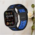 Miniatyrbilde 4 av 4: INF Stilig silikonrem for Apple Watch 42/44/45/46/49mm Svart + blå