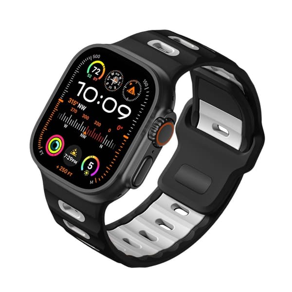 INF Stilfuld silikone rem til Apple Watch Series 1-10 Sort hvid