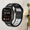 Miniatyrbillede 4 af 4: INF Stilfuld silikone rem til Apple Watch Series 1-10 Sort hvid