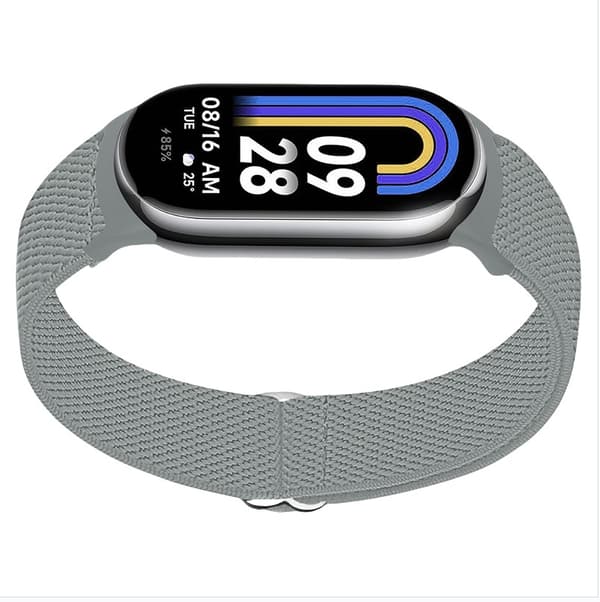 INF Elastisk nylonklokkereim for Xiaomi 8/9 (14mm) Grå