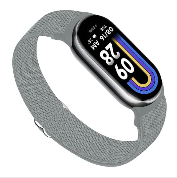 INF Elastisk nylonklokkereim for Xiaomi 8/9 (14mm) Grå