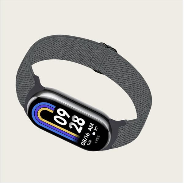 INF Elastisk nylonklokkereim for Xiaomi 8/9 (14mm) Mørk grå