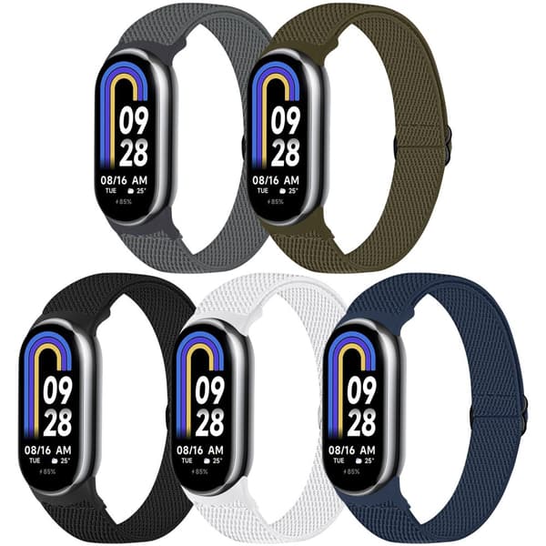 INF Elastisk nylonklokkereim for Xiaomi 8/9 (14mm) Mørk grå