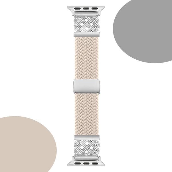 INF Stilig flettet nylon magnetisk bånd for Apple Watch S9 Rosa S