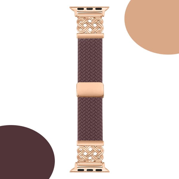 INF Stilfuld Flettet Nylon Magnetisk Rem til Apple Watch S9 Lilla M