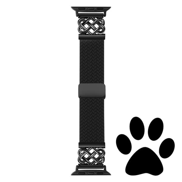 INF Tyylikäs punottu nyloninen magneettiranneke Apple Watch S9:lle Musta S