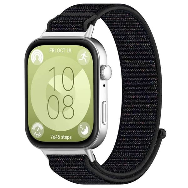 Nylon klokkereim Huawei Watch Fit 4 - Black pink