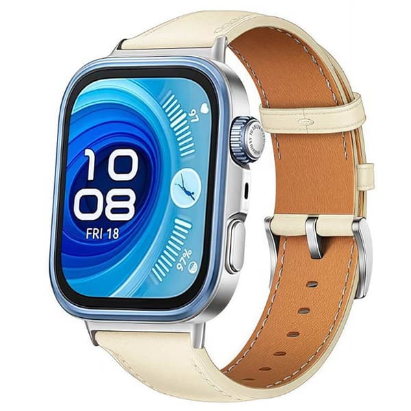 Nahkainen kellon ranneke Huawei Watch Fit 3 - Starlight beige