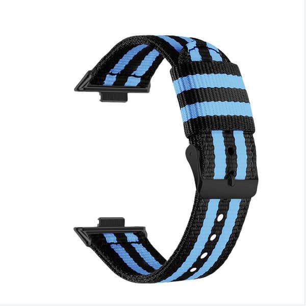 INF Tyylikäs nailonranneke Huawei Fit 3/4/4 Pro -kelloon Musta + Sininen