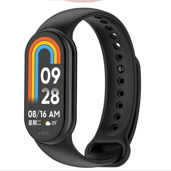 INF Stilig TPU-stropp for Xiaomi Band 8/9 (metallhode) Sort