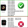 Miniatyrbild 2 av 4: [Kompatibel Apple iWatch 44 mm] Armband Silikon Svart Mjuk Storlek M-L Sport Unisex Ersättning Klocka